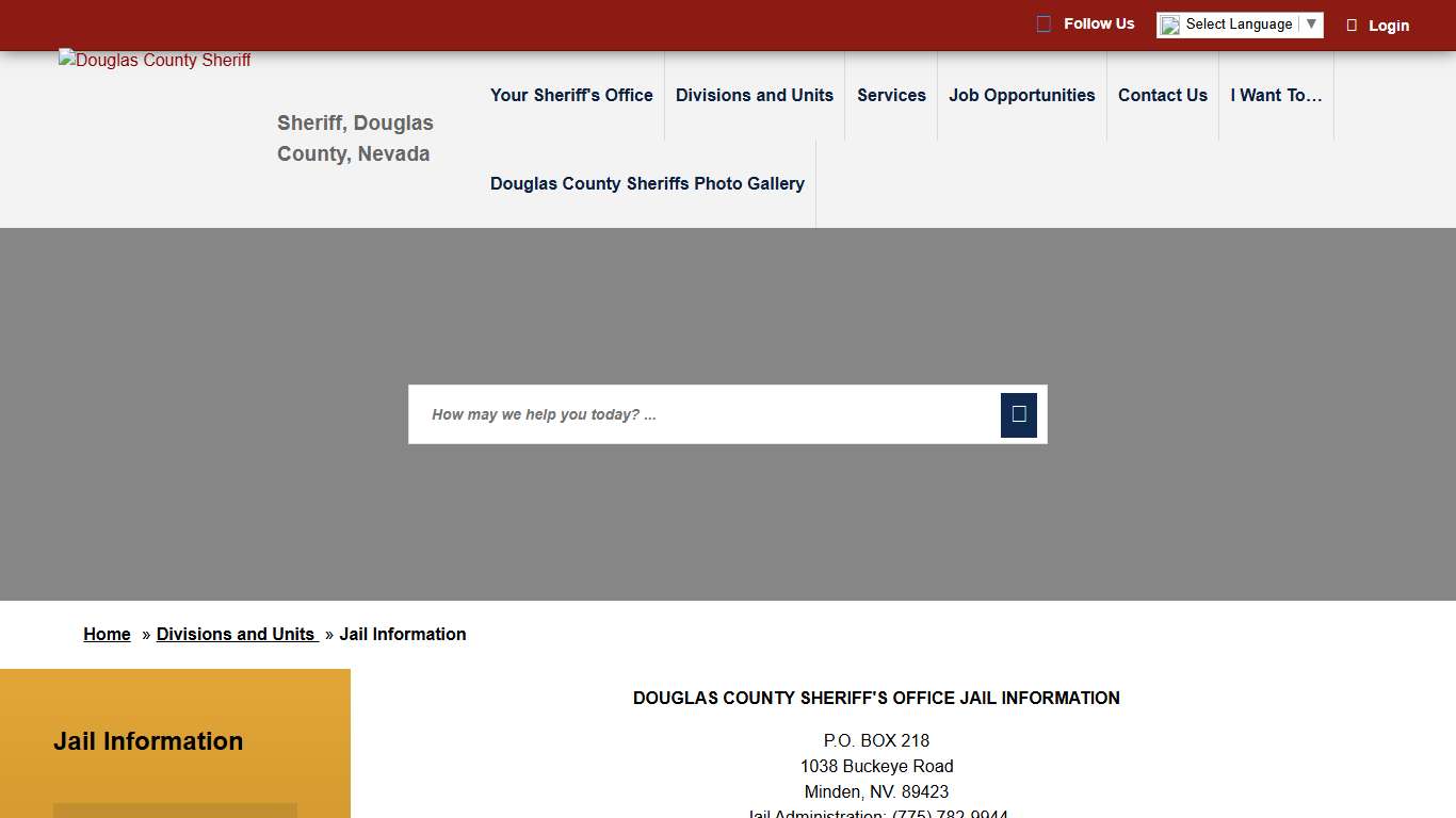 Jail Information - Douglas County, NV Sheriff
