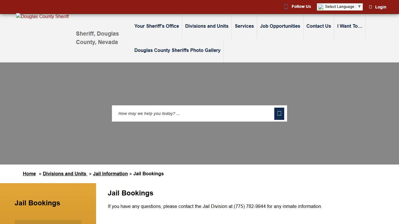 Jail Bookings - Douglas County, NV Sheriff